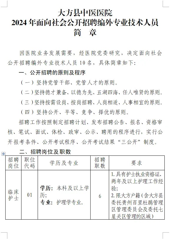 2024贵州大方县中医医院招聘编外专业技术人员10人公告-1.jpg