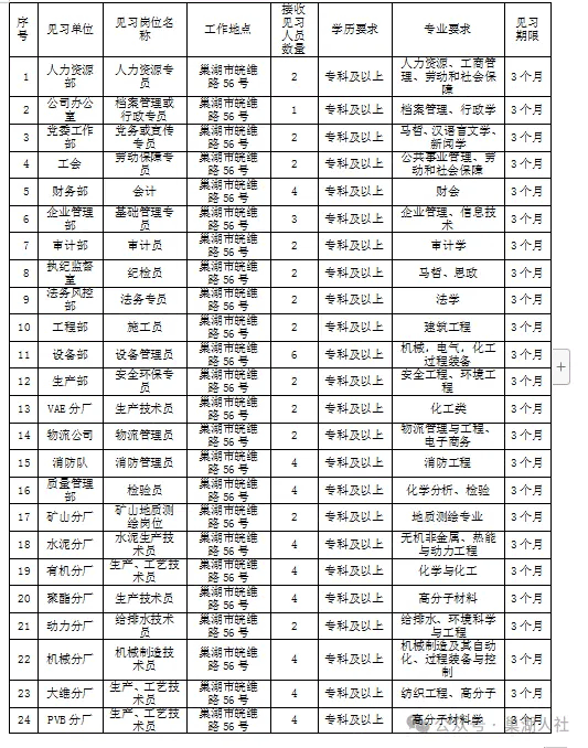 2024安徽皖维集团有限责任公司招募就业见习人员80人公告-1.png