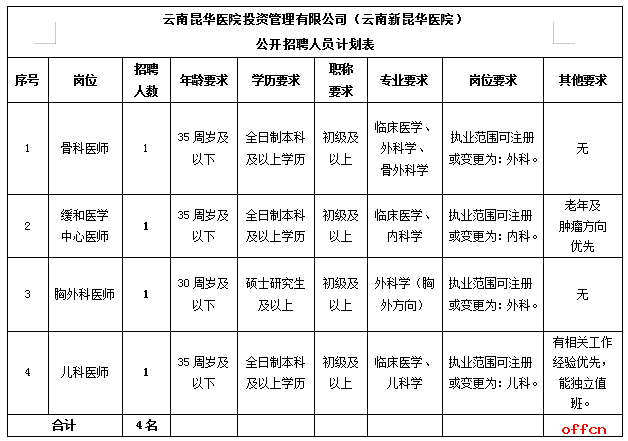 2025云南昆华医院投资管理有限公司 （云南新昆华医院）招聘4人-1.png